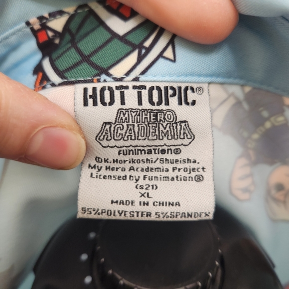 My Hero Academia Chibi Anime Button-up Blue Shirt XL by Hot Topic - Picture 4 of 4